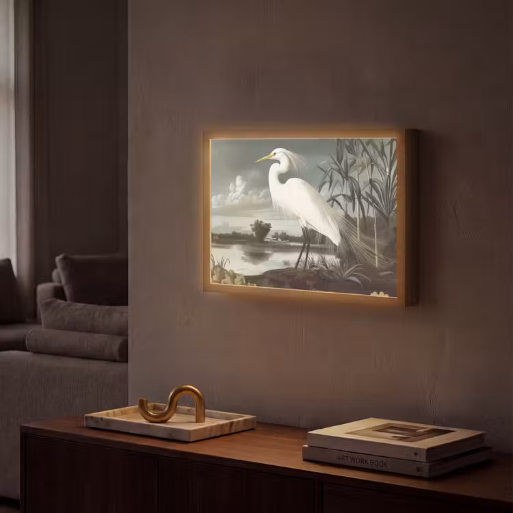 Lightbox - Wandlamp - Reiger - Planten - Wolken - Wit — 2