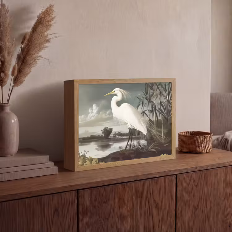 Lightbox - Wandlamp - Reiger - Planten - Wolken - Wit — 4