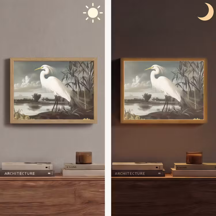 Lightbox - Wandlamp - Reiger - Planten - Wolken - Wit — 6