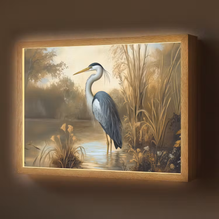 Lightbox - Wandlamp - Reiger - Water - Planten — 1