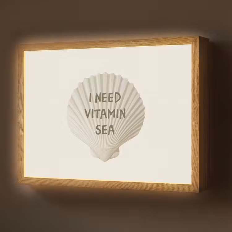 Lightbox - Wandlamp - Schelp - Quote - Groen — 1