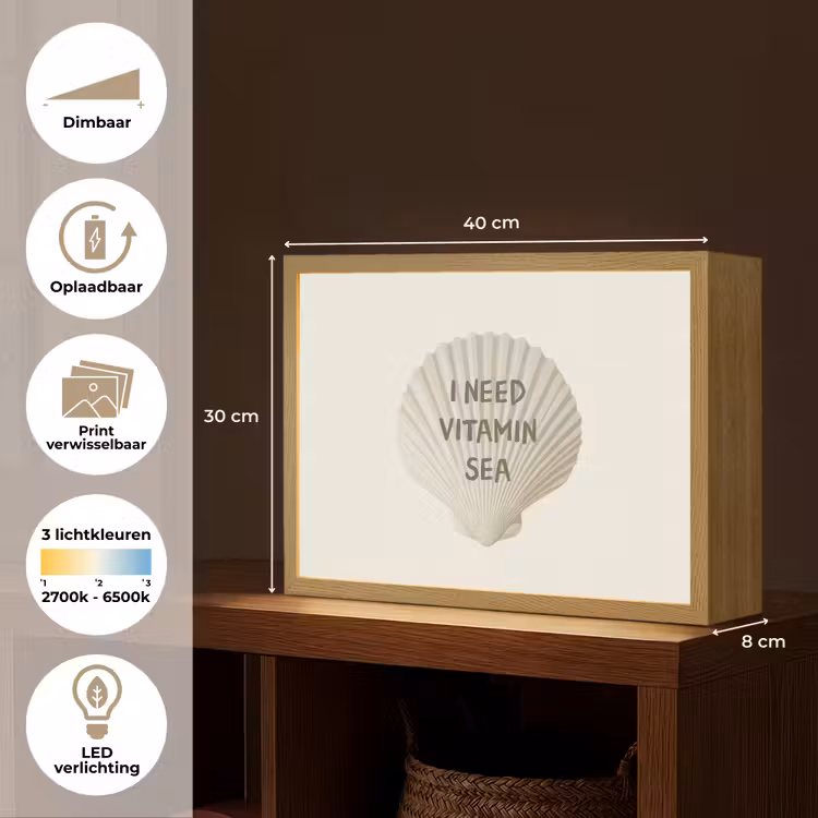 Lightbox - Wandlamp - Schelp - Quote - Groen — 10
