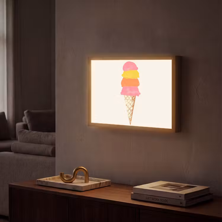 Lightbox - Wandlamp - Schepijs - Hoorntje - Illustratie - Minimalistisch — 2
