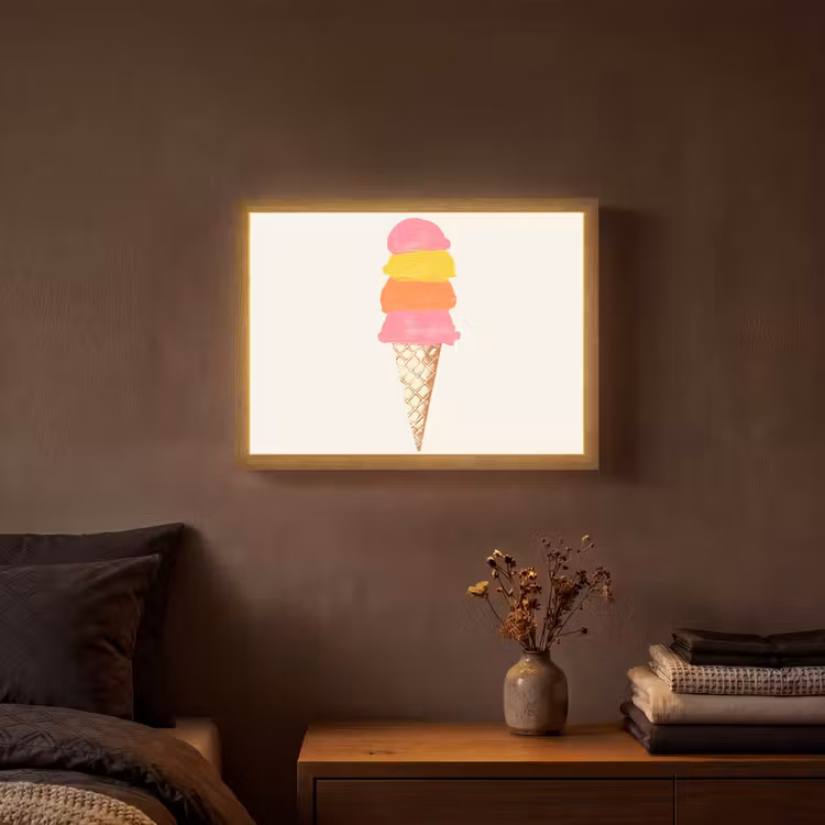 Lightbox - Wandlamp - Schepijs - Hoorntje - Illustratie - Minimalistisch — 3