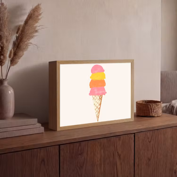 Lightbox - Wandlamp - Schepijs - Hoorntje - Illustratie - Minimalistisch — 4