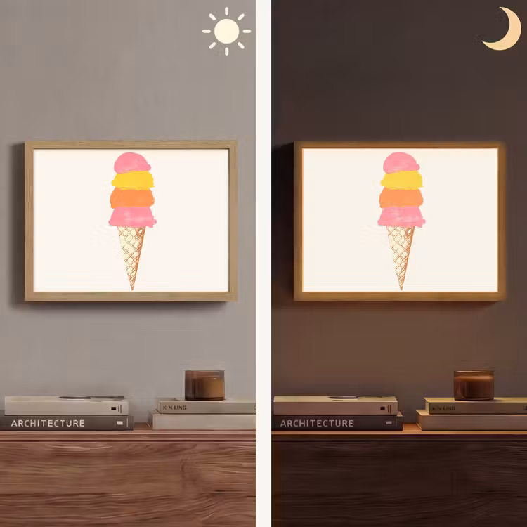 Lightbox - Wandlamp - Schepijs - Hoorntje - Illustratie - Minimalistisch — 6