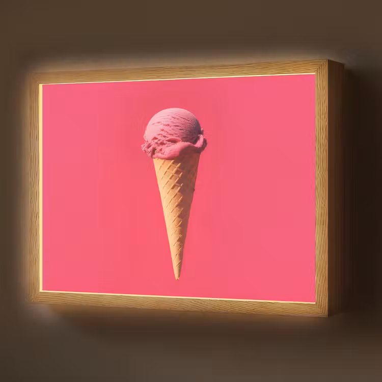 Lightbox - Wandlamp - Schepijs - Roze - Hoorntje — 1