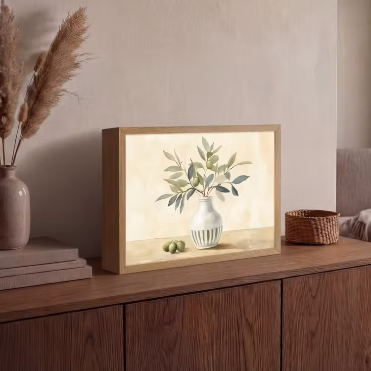 Lightbox - Wandlamp - Vaas - Keramiek - Olijftakken — 4