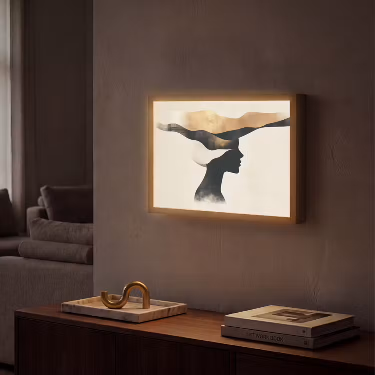 Lightbox - Wandlamp - Vrouw - Golven - Zwart — 2