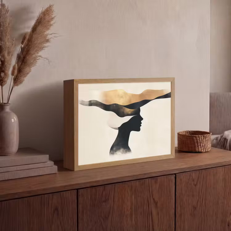 Lightbox - Wandlamp - Vrouw - Golven - Zwart — 4