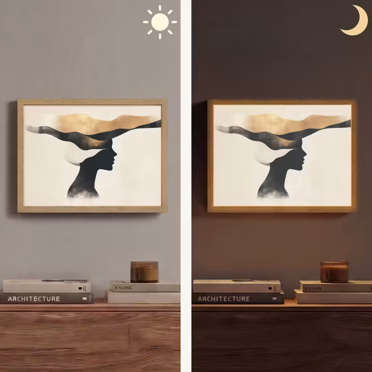 Lightbox - Wandlamp - Vrouw - Golven - Zwart — 6