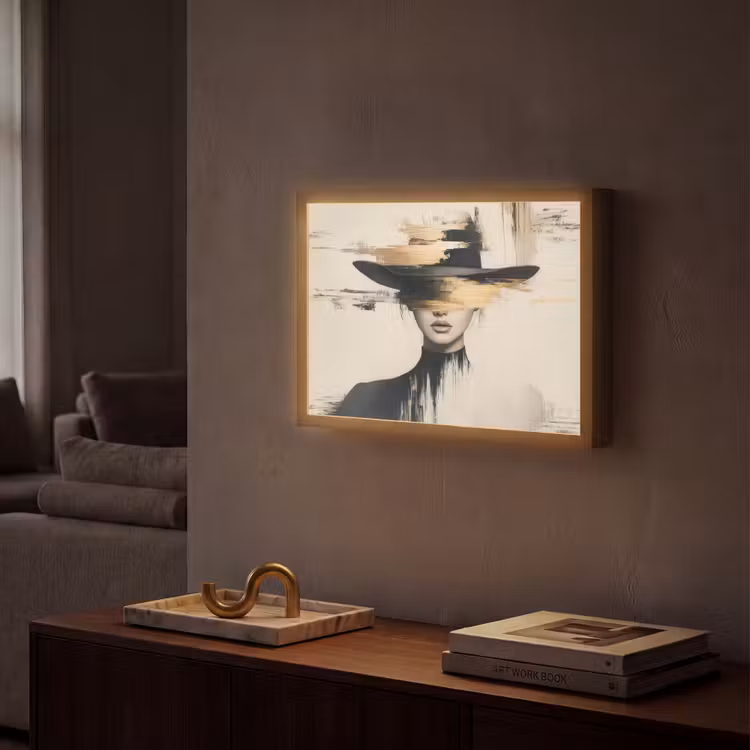 Lightbox - Wandlamp - Vrouw - Hoed - Verf — 2