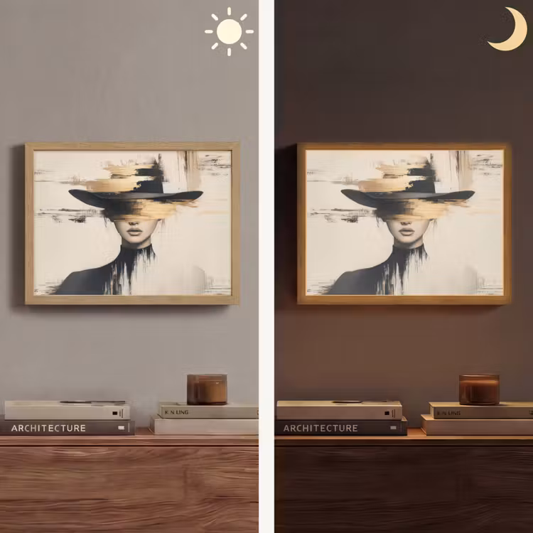 Lightbox - Wandlamp - Vrouw - Hoed - Verf — 6
