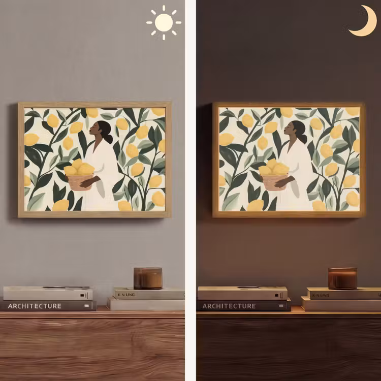 Lightbox - Wandlamp - Vrouw - Mand - Citroenen - Bladeren — 6