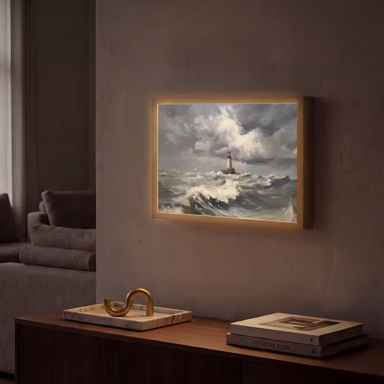 Lightbox - Wandlamp - Vuurtoren - Golven - Storm — 2