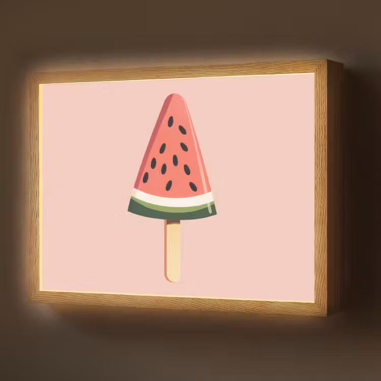 Lightbox - Wandlamp - Watermeloen - Ijsje - Pitjes - Rood — 1