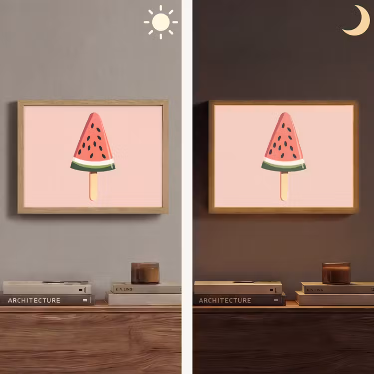 Lightbox - Wandlamp - Watermeloen - Ijsje - Pitjes - Rood — 6