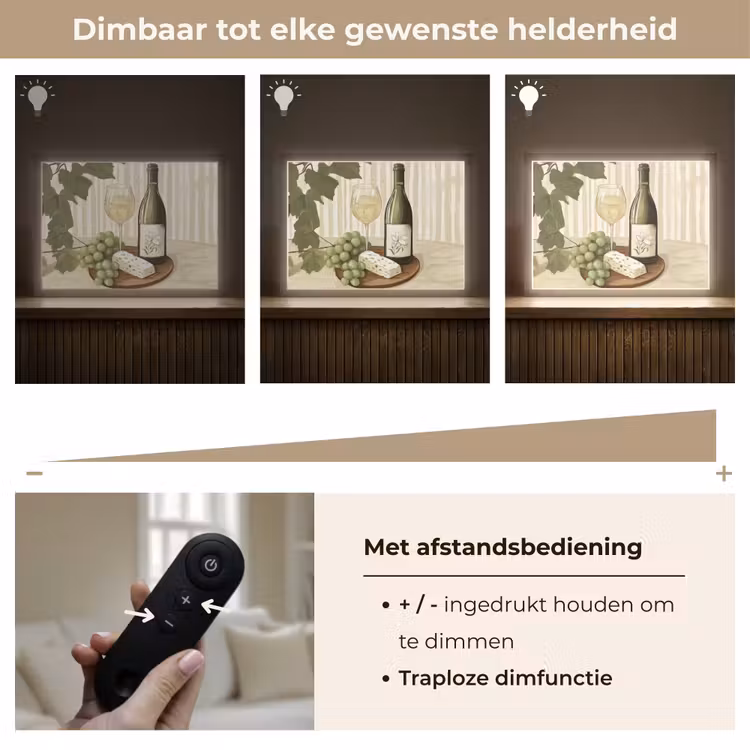 Lightbox - Wandlamp - Wijn - Druiven - Kaas - Bladeren — 9
