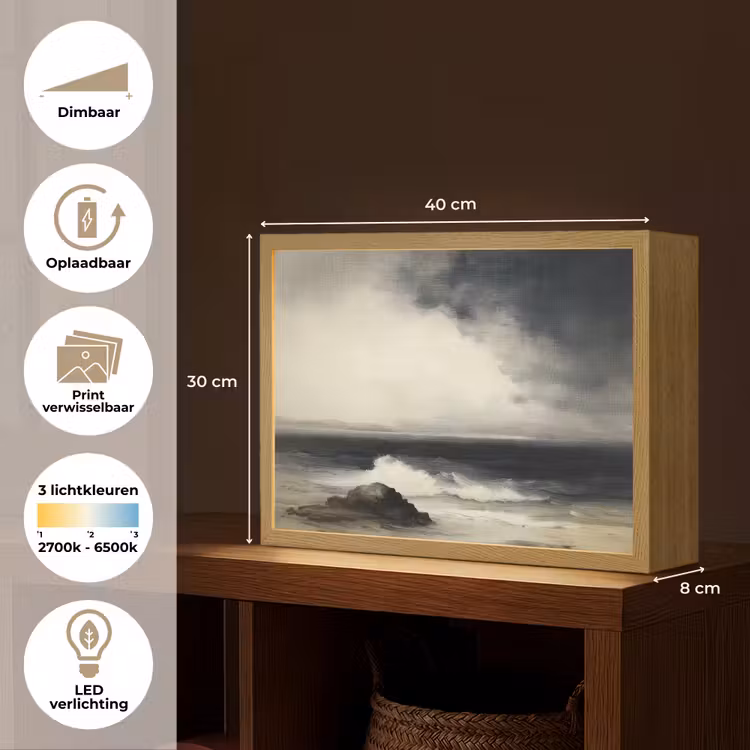 Lightbox - Wandlamp - Zee - Rotsen - Storm — 10