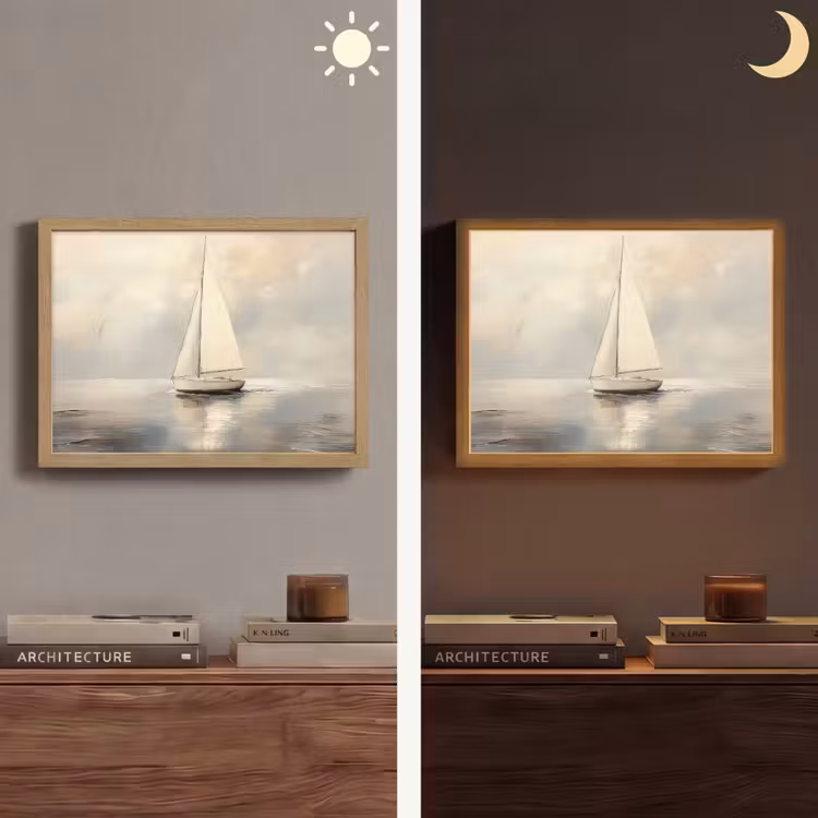 Lightbox - Wandlamp - Zeilschip - Zee - Bewolkt — 6