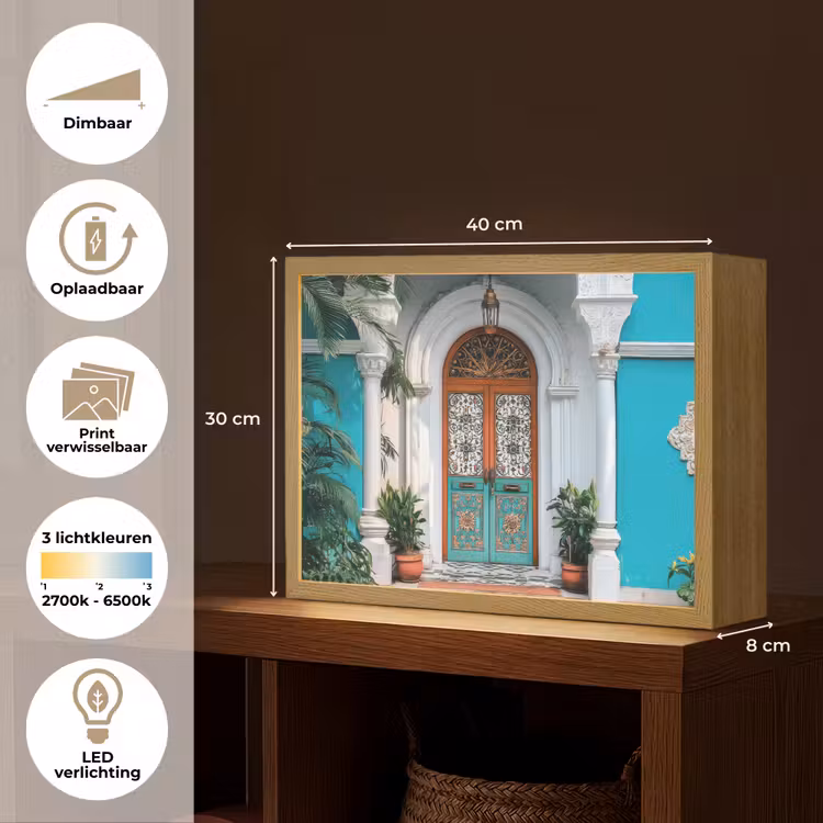 Lightbox - Wandlamp - Zuilen - Sierlijke - Deur - Blauw — 10