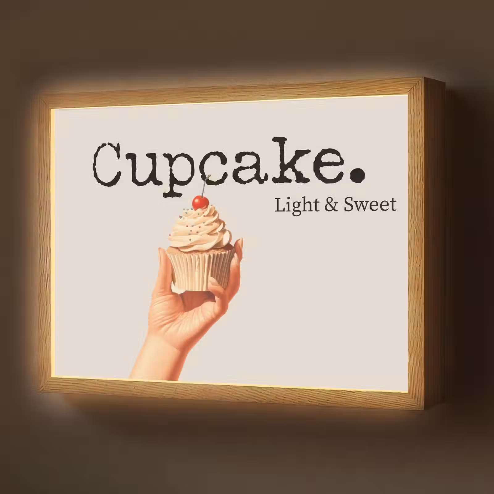 Lightbox - Wandlamp - Cupcake - Zoet - Kers — 1