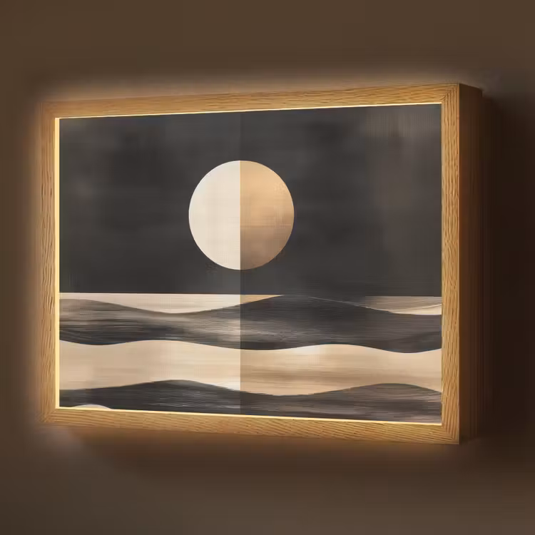 Lightbox - Wandlamp - Maan - Cirkel - Goud — 1