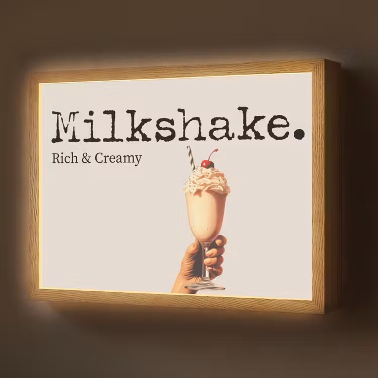 Lightbox - Wandlamp - Milkshake - Kers - Rietje — 1