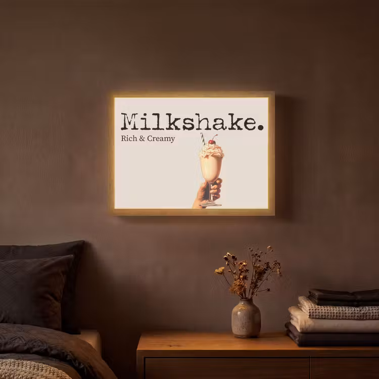 Lightbox - Wandlamp - Milkshake - Kers - Rietje — 3