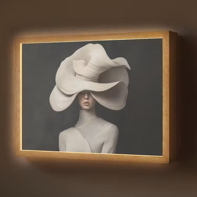 Lightbox - Wandlamp - Modern - Vrouw - Hoed — 1