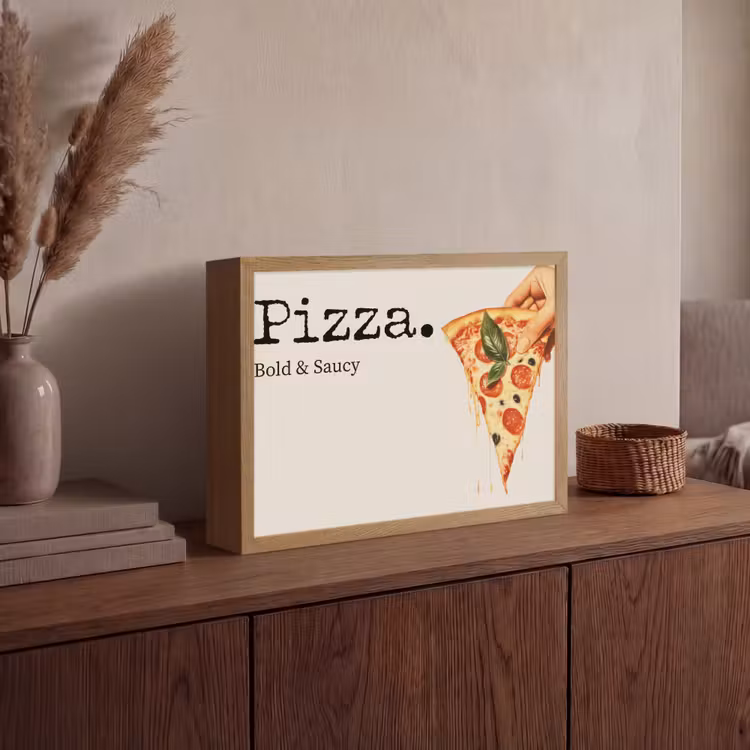 Lightbox - Wandlamp - Pizza - Kaas - Pepperoni — 4