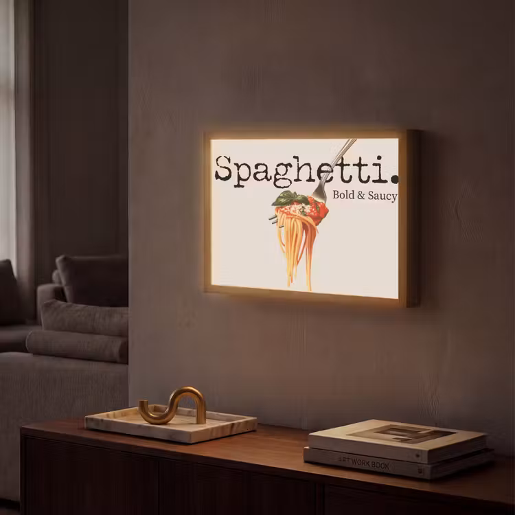 Lightbox - Wandlamp - Spaghetti - tomatensaus - Parmezaanse kaas — 2