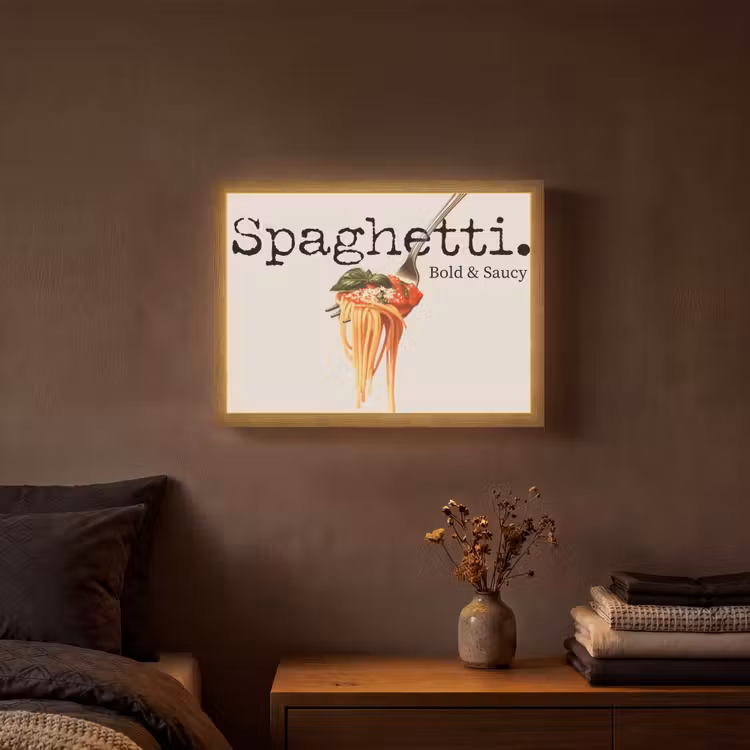 Lightbox - Wandlamp - Spaghetti - tomatensaus - Parmezaanse kaas — 3