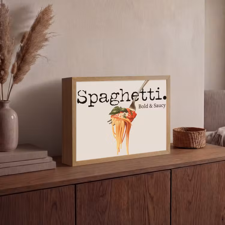 Lightbox - Wandlamp - Spaghetti - tomatensaus - Parmezaanse kaas — 4