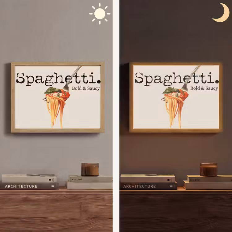 Lightbox - Wandlamp - Spaghetti - tomatensaus - Parmezaanse kaas — 6