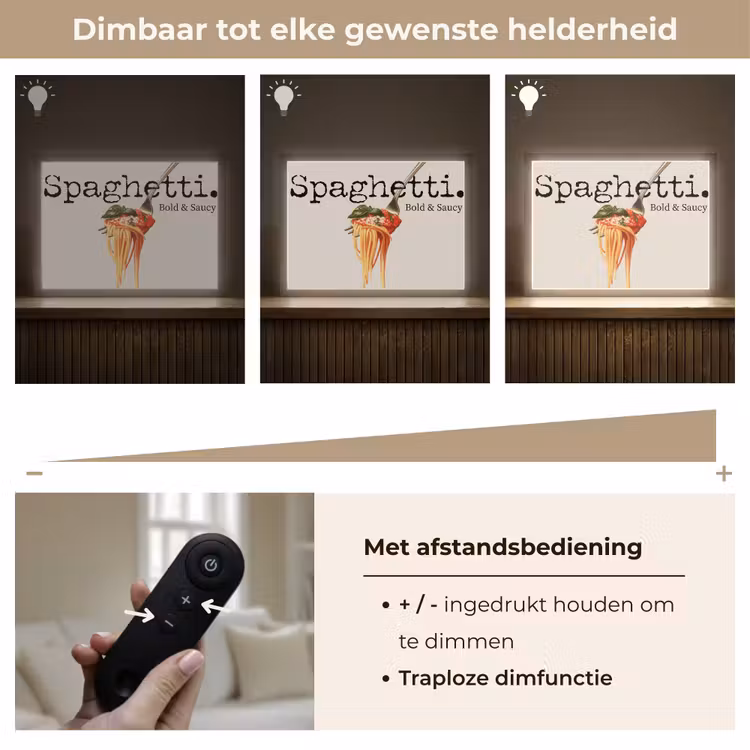 Lightbox - Wandlamp - Spaghetti - tomatensaus - Parmezaanse kaas — 9
