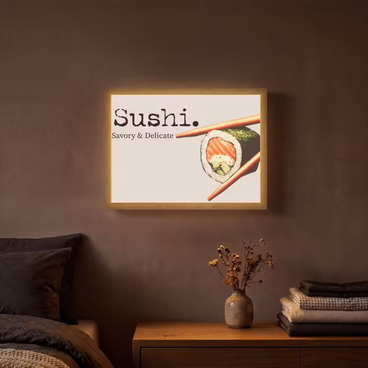 Lightbox - Wandlamp - Sushi - Zalm - Rijst - Japans — 3