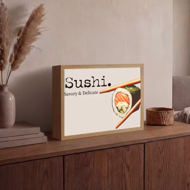 Lightbox - Wandlamp - Sushi - Zalm - Rijst - Japans — 4
