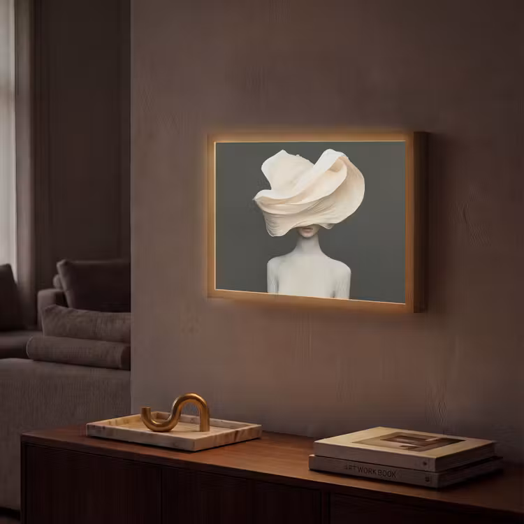 Lightbox - Wandlamp - Vrouw - Beige - hoed — 2