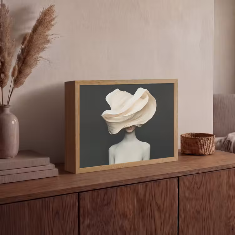 Lightbox - Wandlamp - Vrouw - Beige - hoed — 4