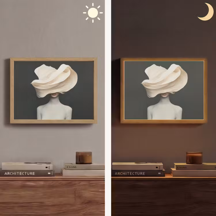 Lightbox - Wandlamp - Vrouw - Beige - hoed — 6
