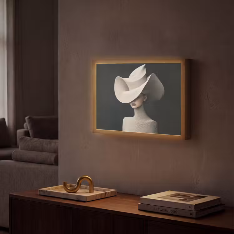 Lightbox - Wandlamp - Vrouw - Golvende - Hoed — 2
