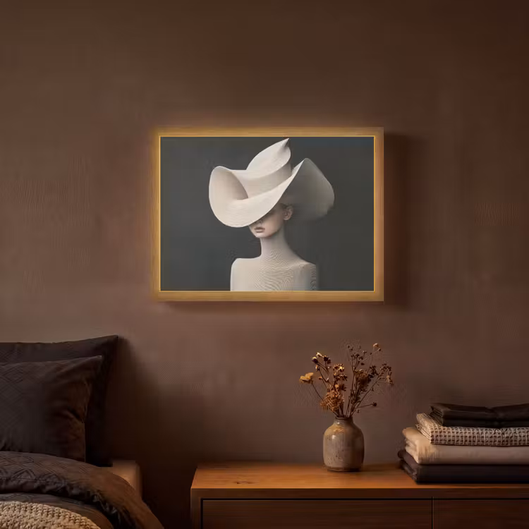 Lightbox - Wandlamp - Vrouw - Golvende - Hoed — 3