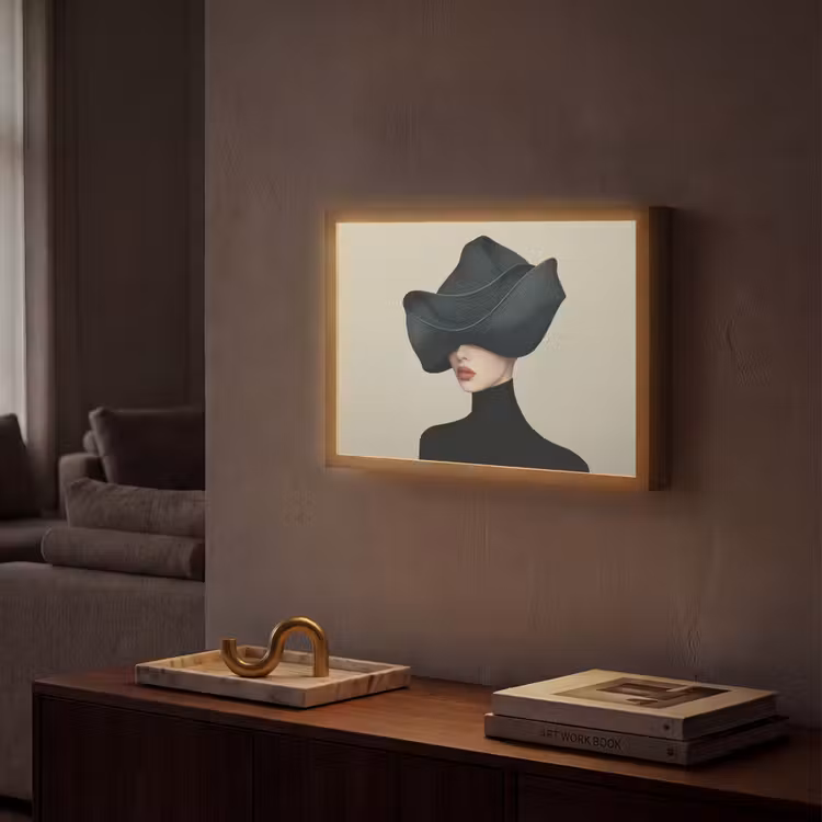 Lightbox - Wandlamp - Vrouw - Groen - Hoed — 2