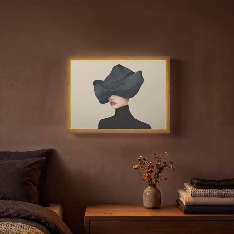 Lightbox - Wandlamp - Vrouw - Groen - Hoed — 3