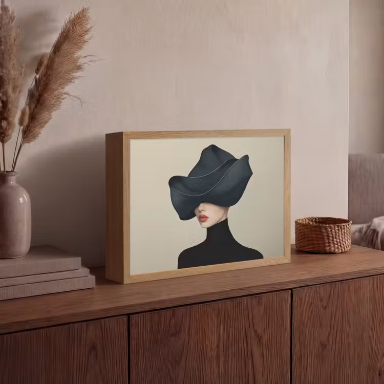 Lightbox - Wandlamp - Vrouw - Groen - Hoed — 4
