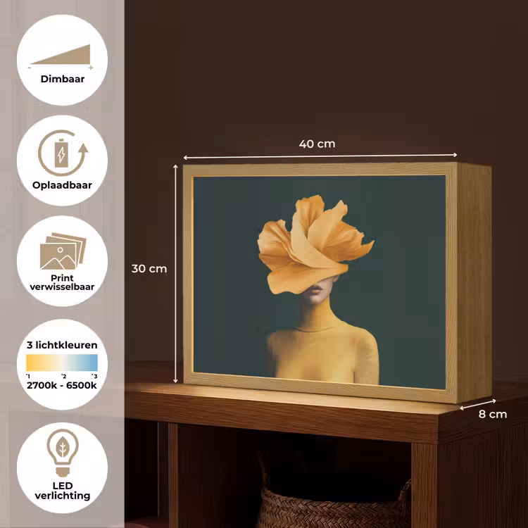 Lightbox - Wandlamp - Vrouw - Hoed - Geel — 10
