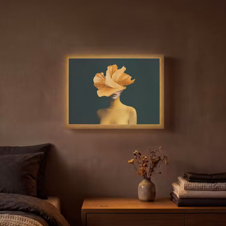 Lightbox - Wandlamp - Vrouw - Hoed - Geel — 3