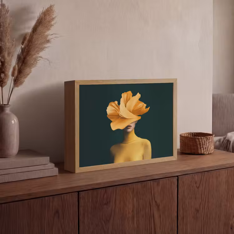 Lightbox - Wandlamp - Vrouw - Hoed - Geel — 4