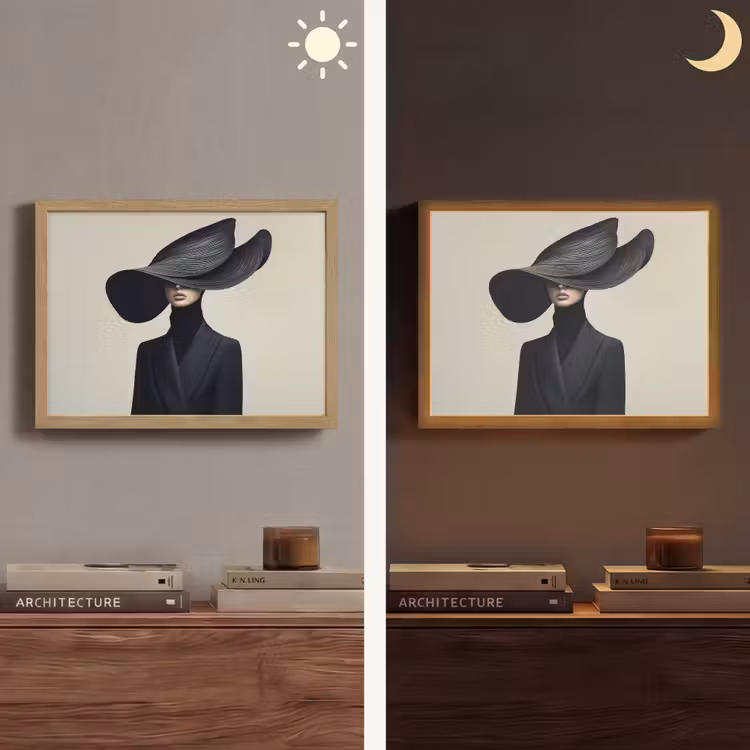 Lightbox - Wandlamp - Zwart - Vrouw - Hoed — 6